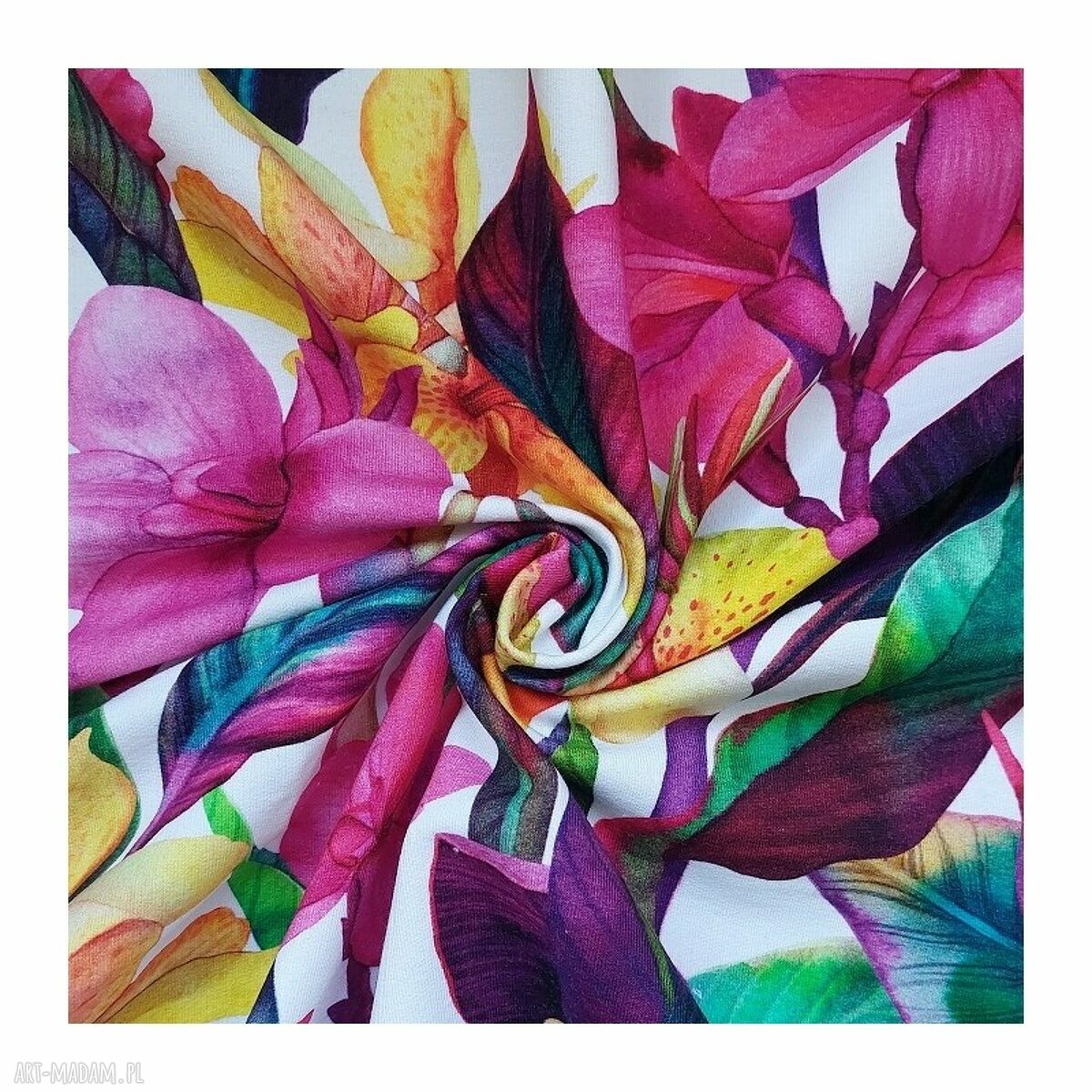 Bluza damska z kapturem EGZOTYCZNE KWIATY - Mayabelle, handmade z nadrukiem cyfrowym