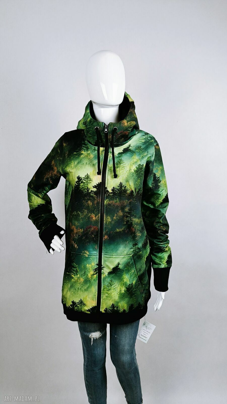 Bluza damska rozpinana z kapturem LAS - na wiosnę