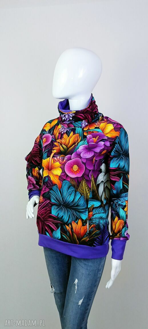 Bluza damska z kominem OH - ręcznie robiona