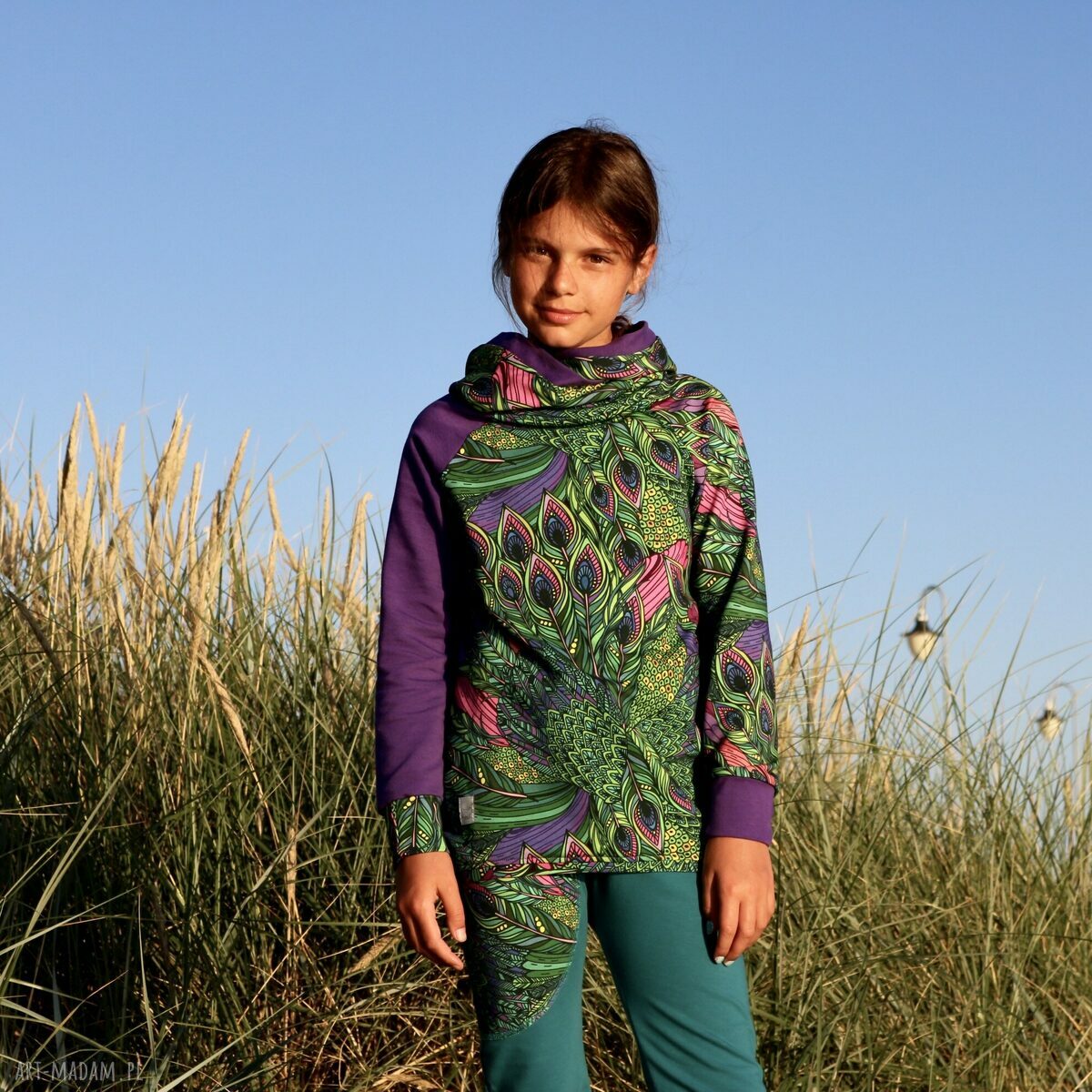 Bluza dla dziewczynki 146 -158 cm - Pawie Pióra