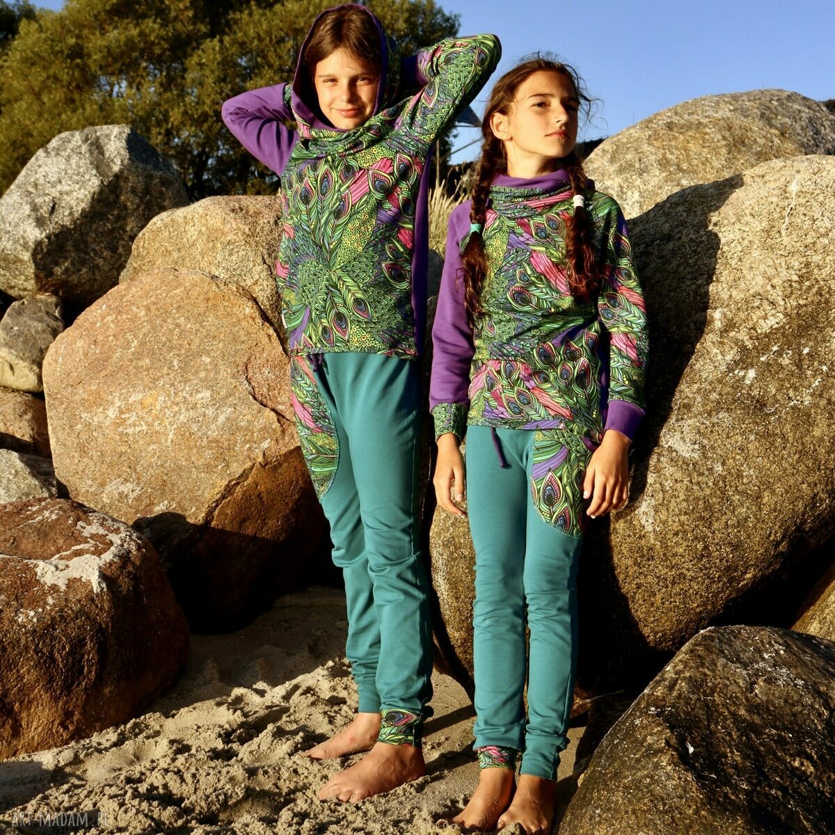 Bluza dla dziewczynki 146 -158 cm - Pawie Pióra