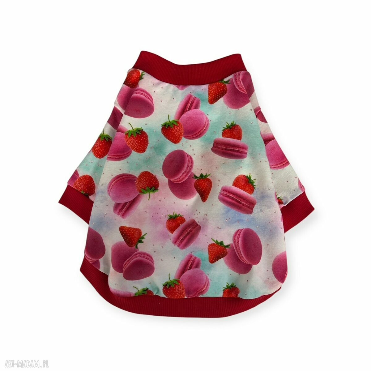 Bluza dla psa rozmiar XXL Truskawki i makaroniki