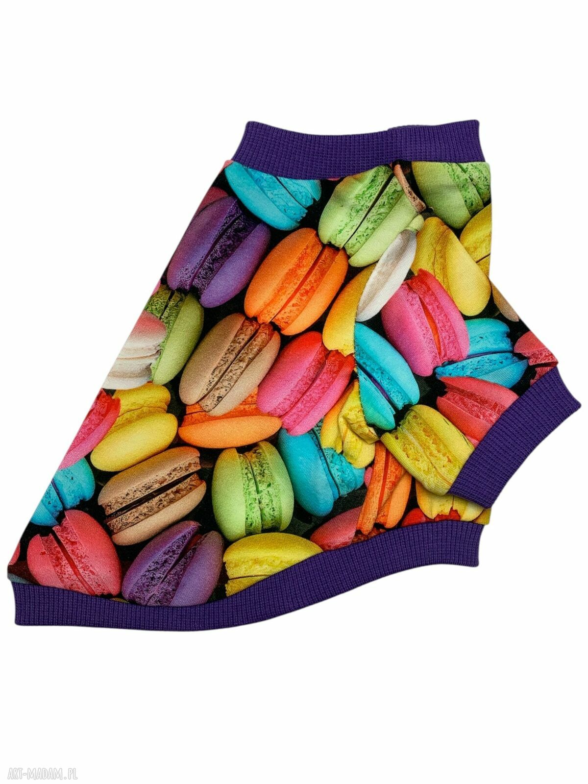Ręcznie szyta bluza dla psa bez kaptura MAKARONIKI (rozmiary XXS i S)