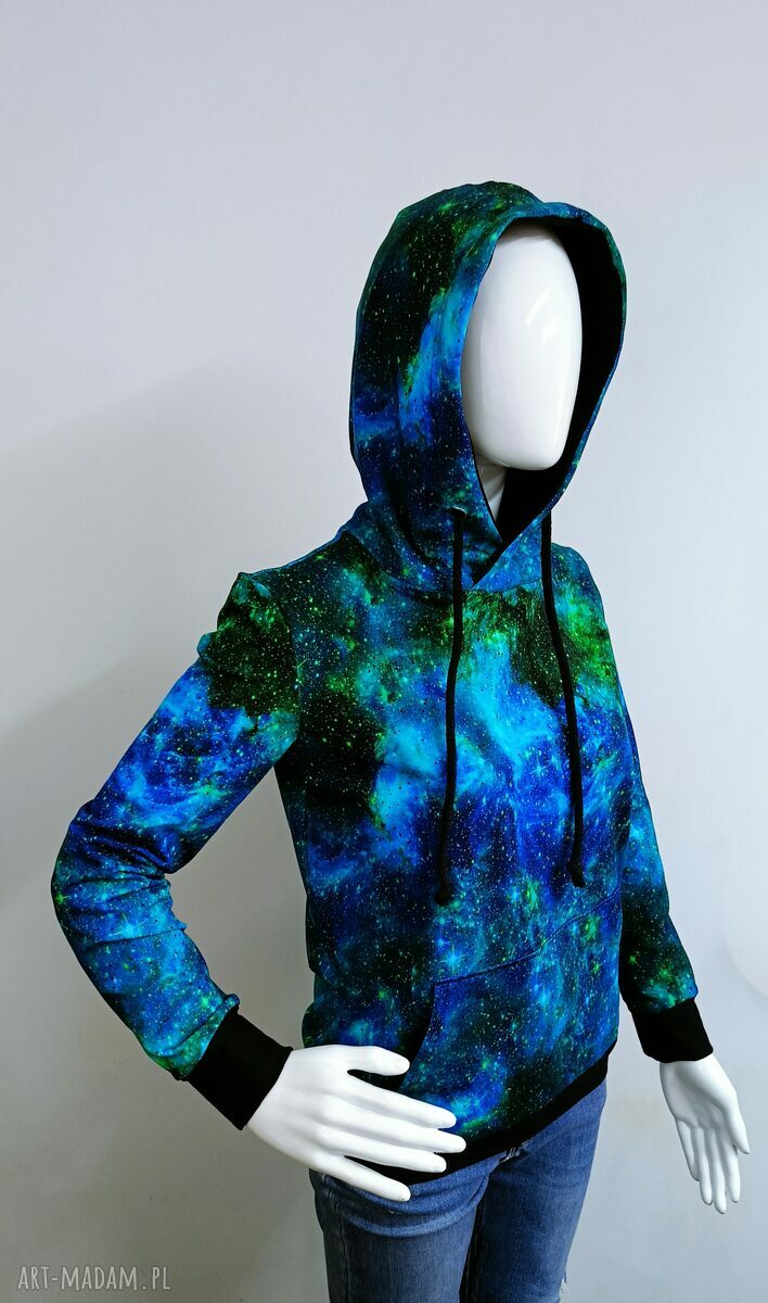Bluza kangurka Galaktyka dla dziewczynki z kapturem