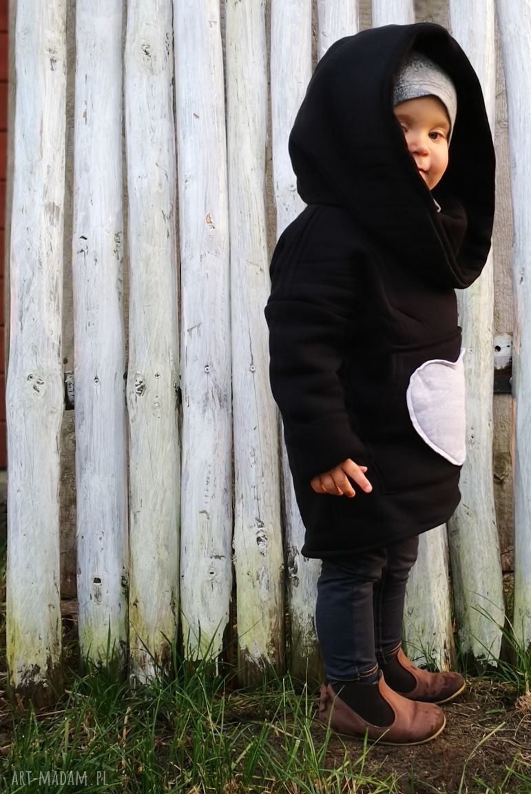 Bluza dziecięca NavahoClothing z kapturem i dużą kieszenią (czerwona bawełna)
