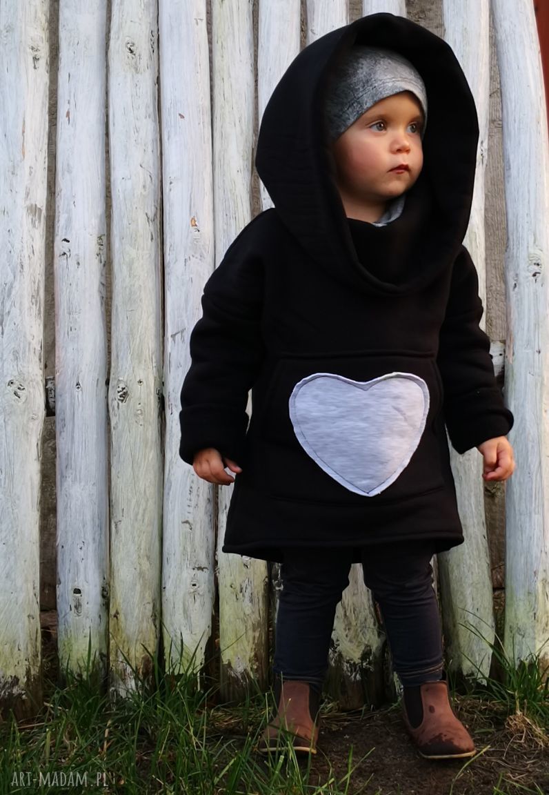 Bluza dziecięca NavahoClothing z kapturem i dużą kieszenią (czerwona bawełna)