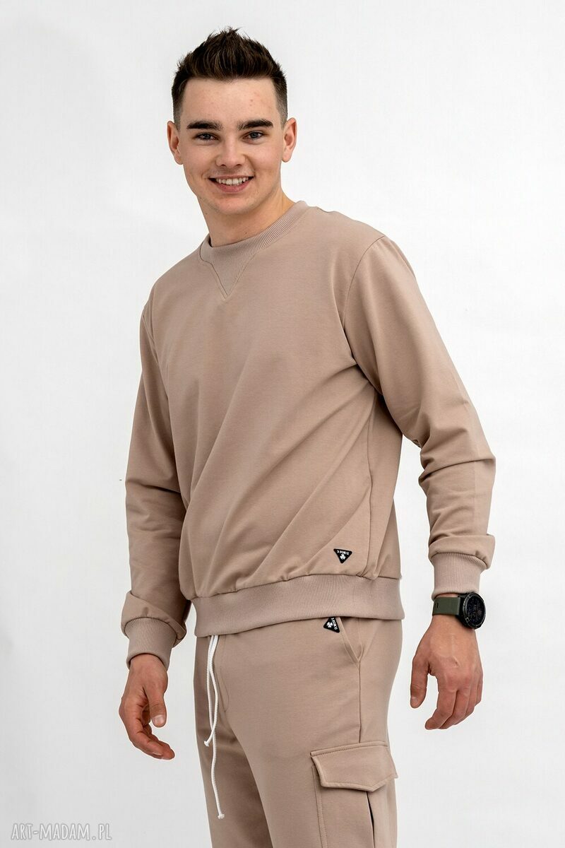 Ręcznie wykonana bluza męska Basic V w kolorze capucino