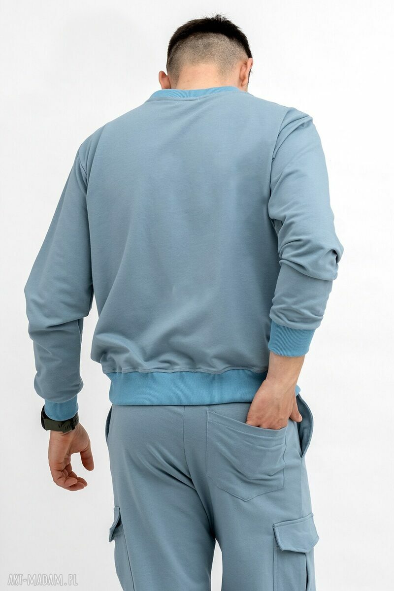 Bluza męska basic do V - niebieska