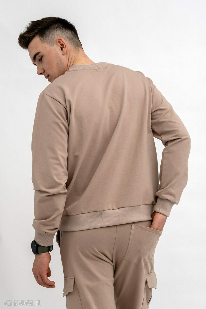 Ręcznie wykonana bluza męska Basic V w kolorze capucino