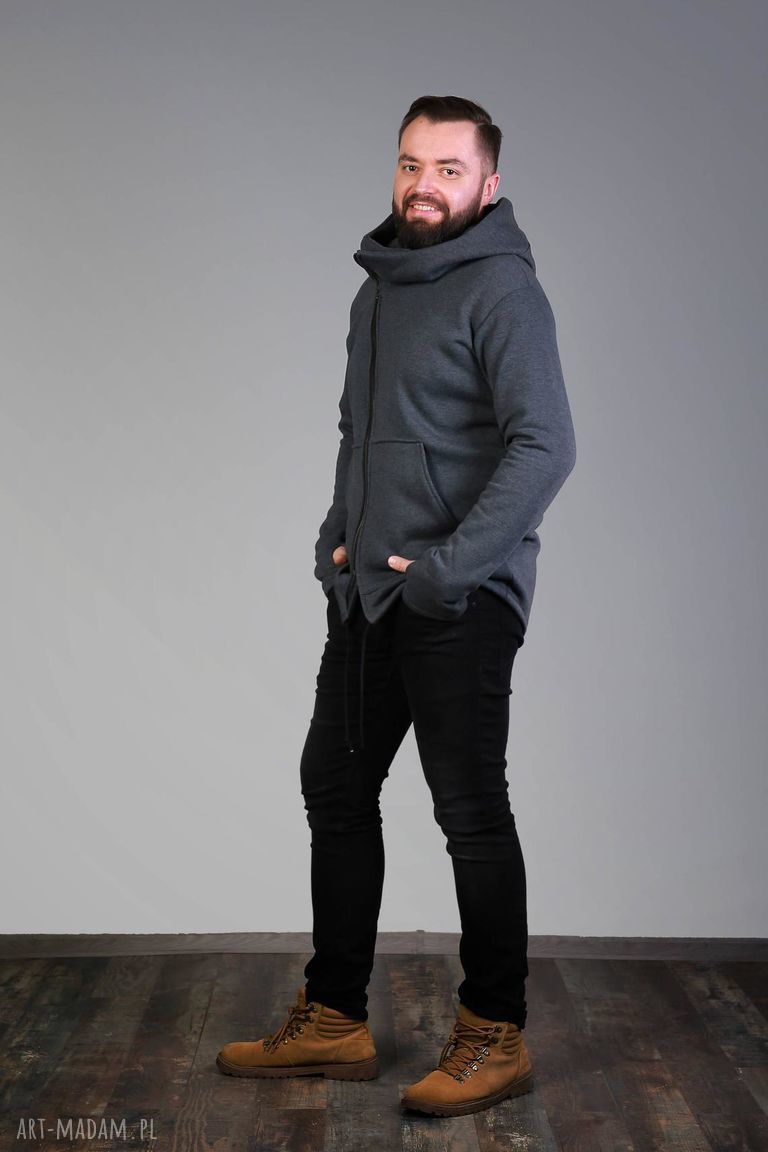 Bluza męska asymetryczna z kapturem