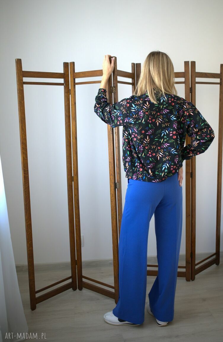 bluzy: Bomberka oversize ciemna łąka Autorskie