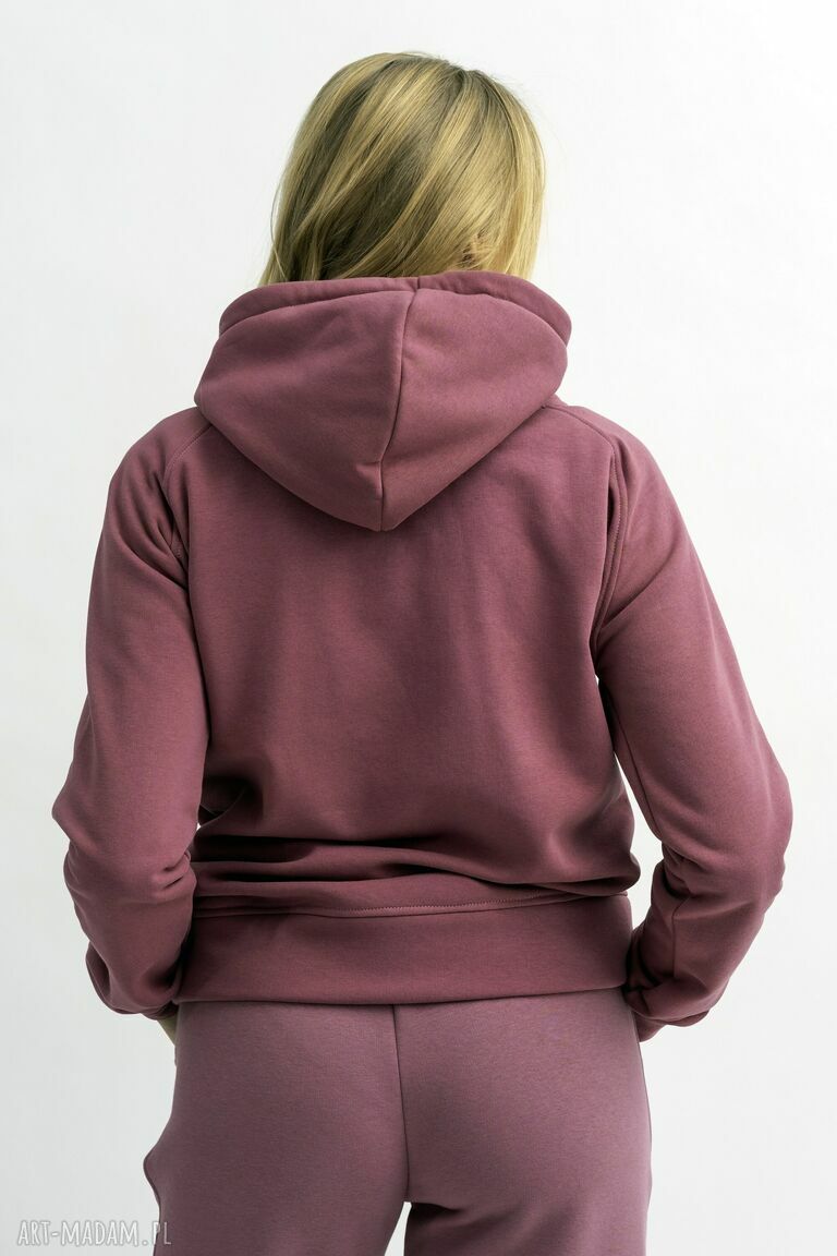 Bluza na zamek Mela Wrzos z kapturem - ciepła i wygodna bluzka damska
