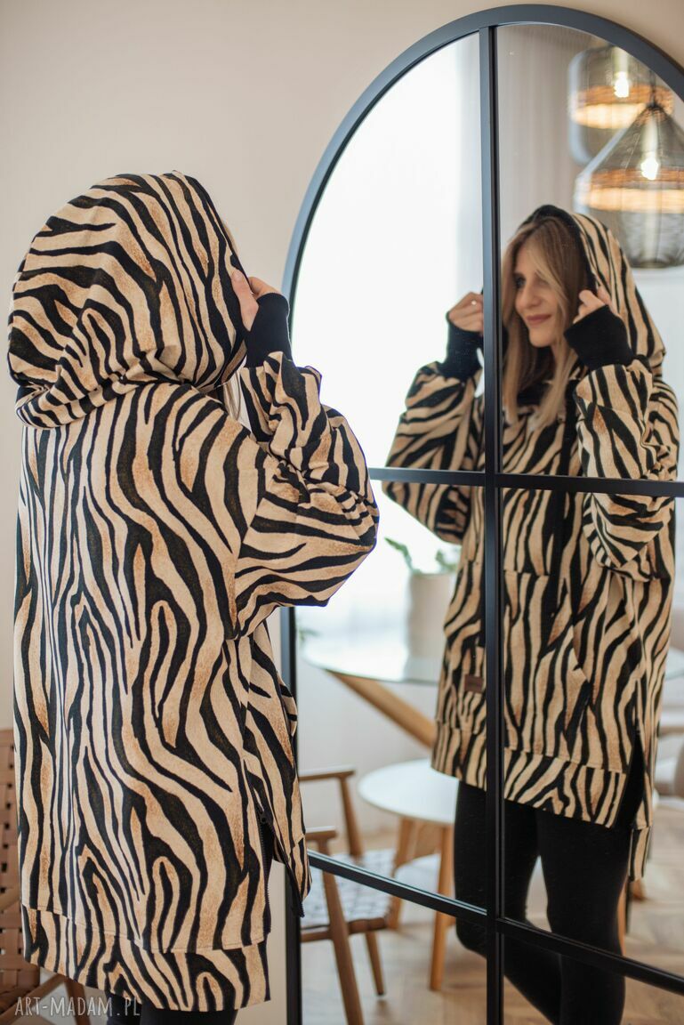 Bluza oversize Zebra Nashani - handmade damska