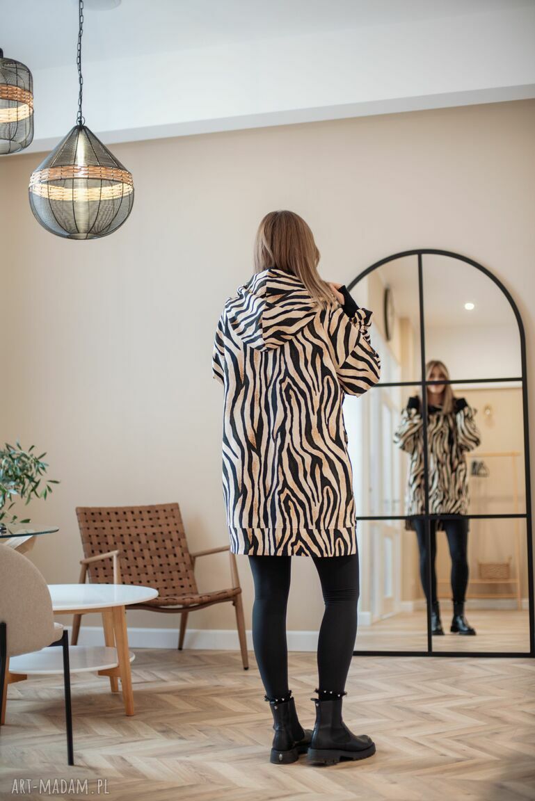 bluzy: Bluza oversize Zebra HandMade