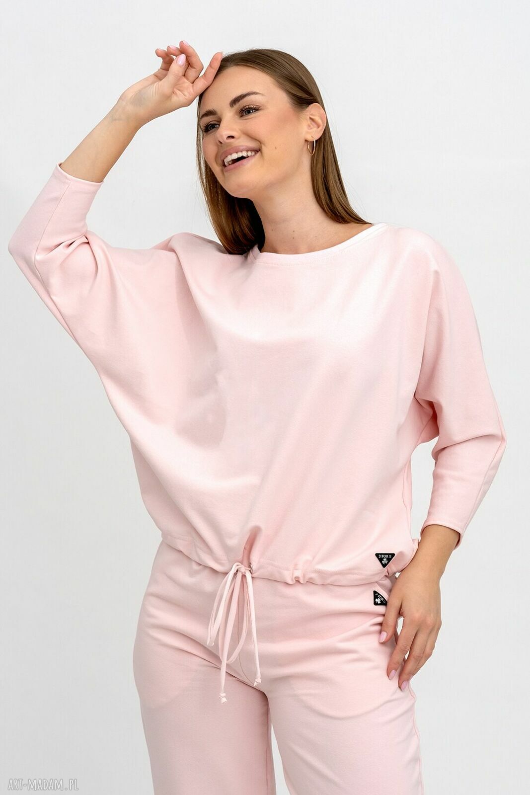 Bluza Verona w kolorze róż - wiązana, ręcznie szyta ON SIZE