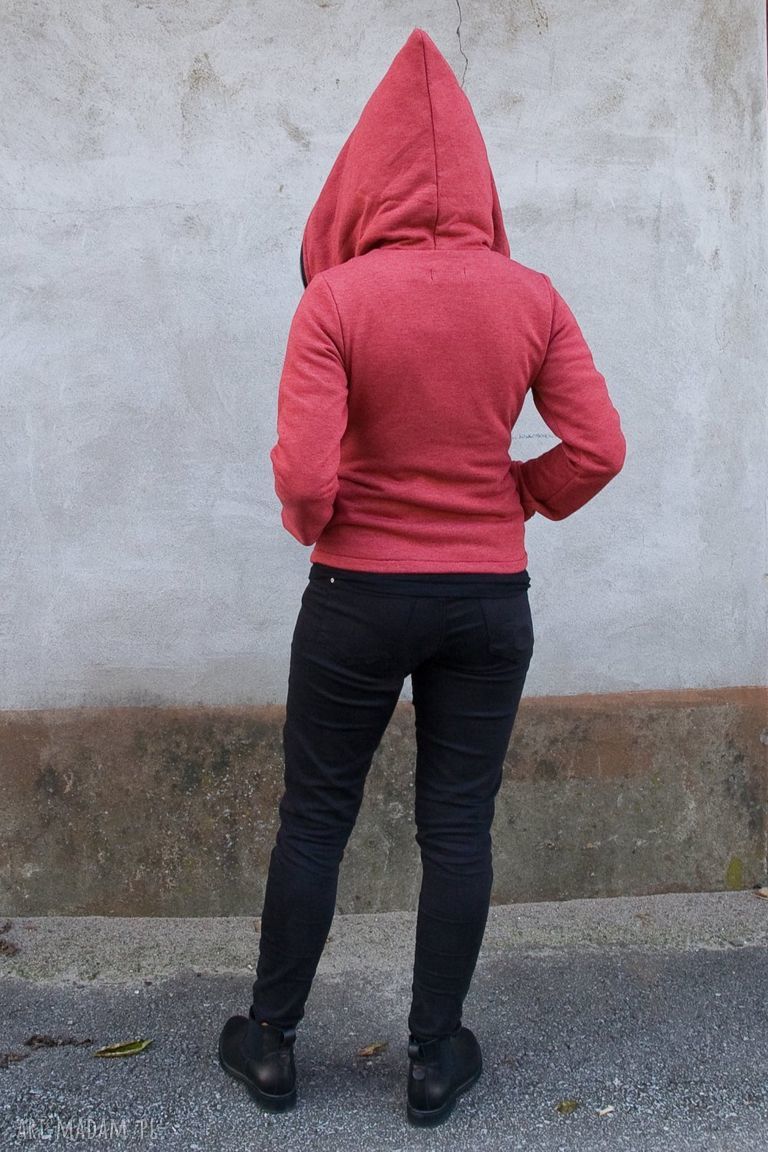 Bluza Yamir z kapturem na zamek - czarna i szara bawełna