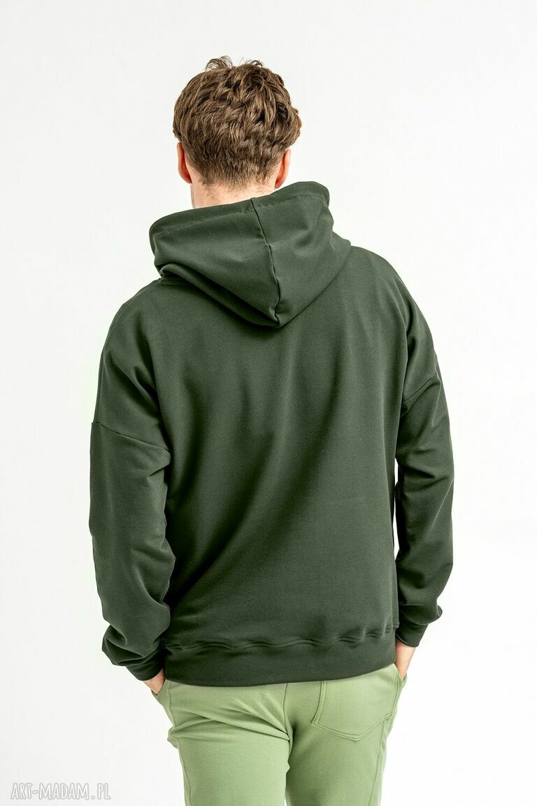 Bluza z kapturem męska Ryan - ciemna zieleń handmade