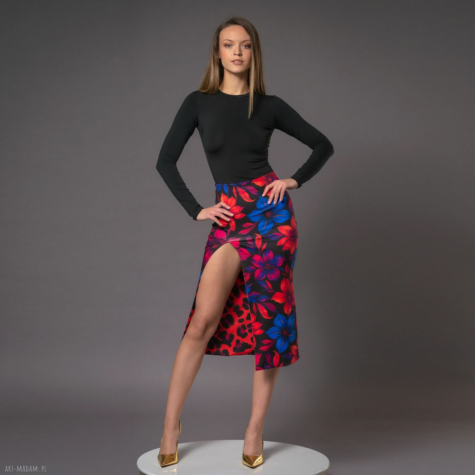 Bluzka basic z długim rękawem Kate Black - czarna