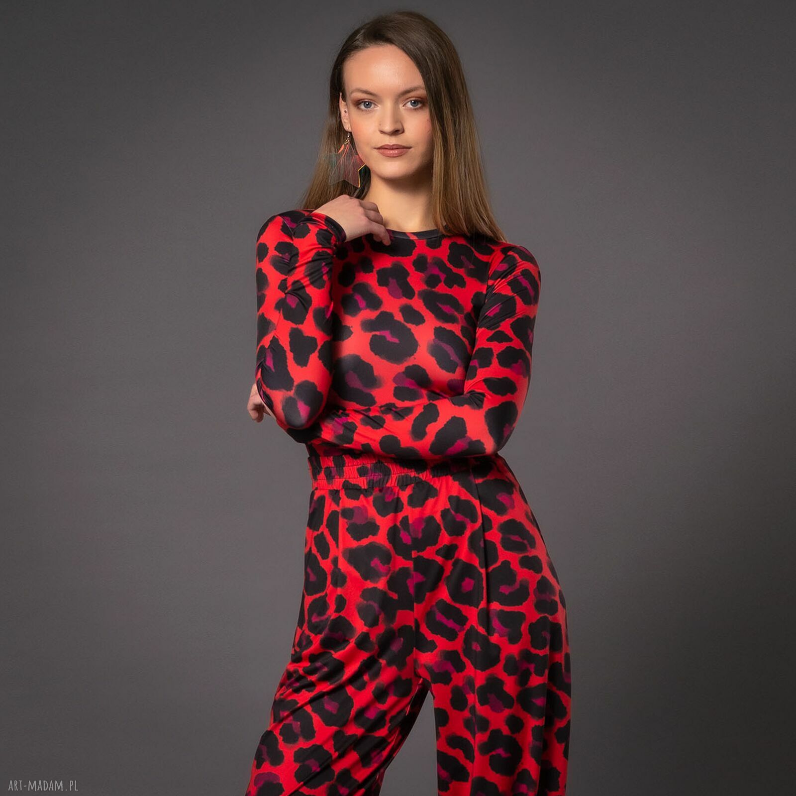 Bluzka Kate Solar Tropic - dopasowany jersey w panterkę