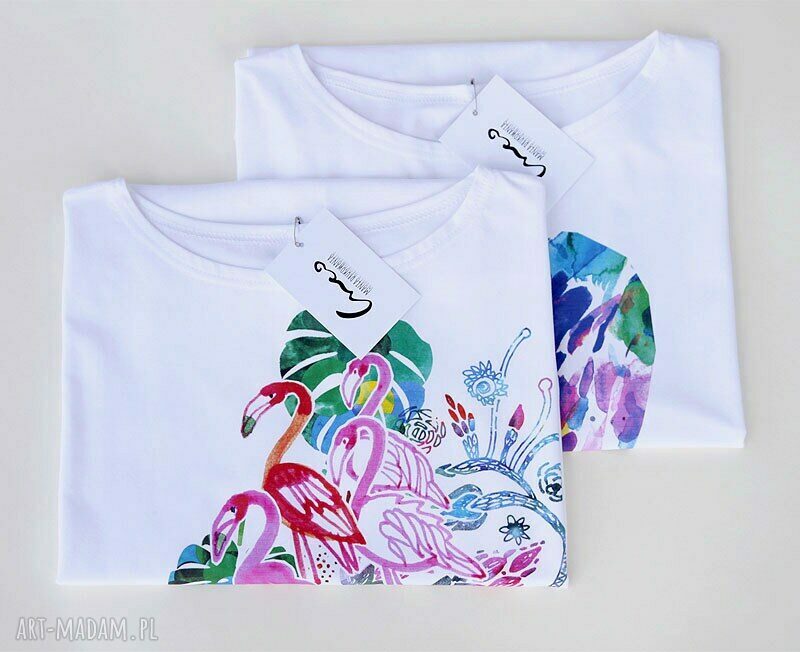 Handmade bluzka bawełniana z nadrukiem renifera L/XL