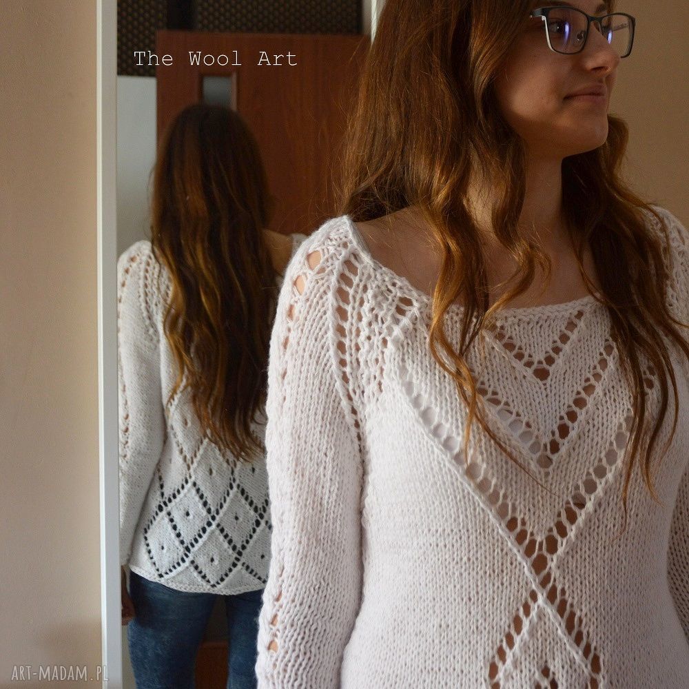 swetry: biały sweterek ZAMÓWIENIE Ręcznie zrobione