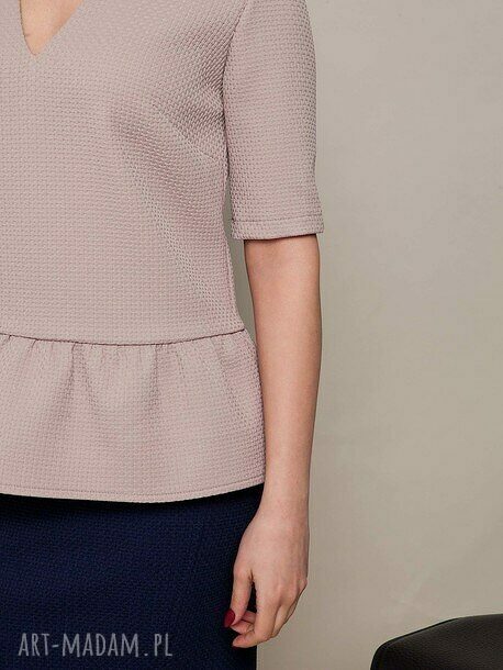 Elegancka bluzka z baskinką handmade - damska