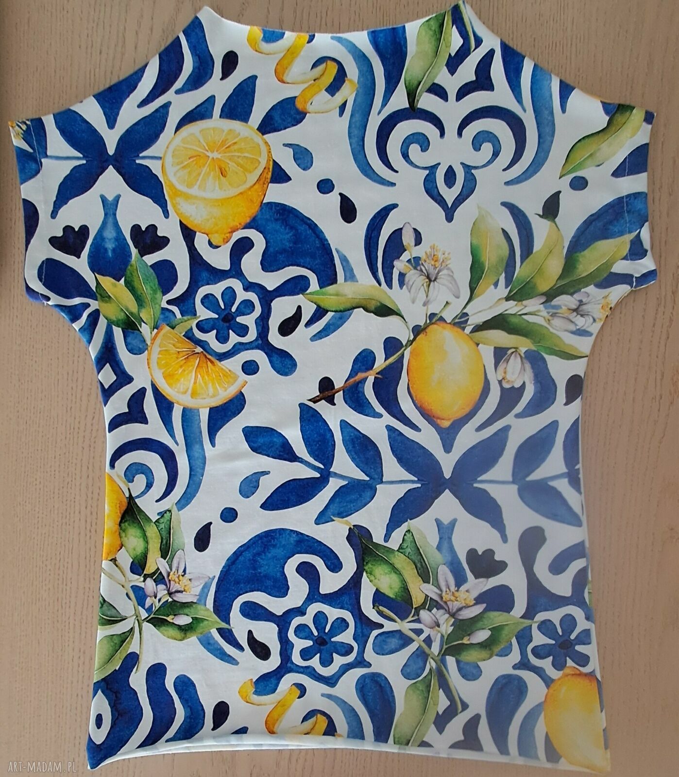 Bluzka handmade w cytryny - Go Ka, uszyta z jerseyu