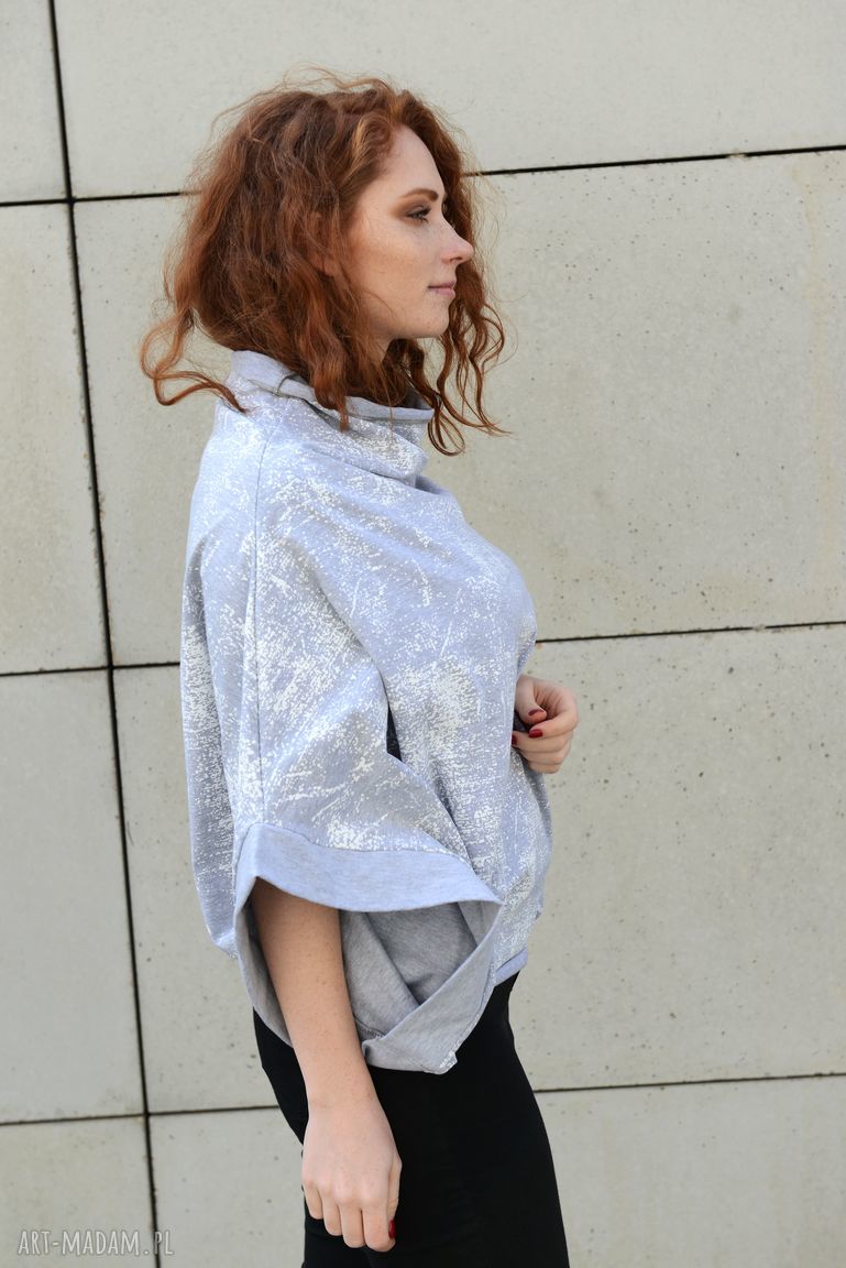 Bluzka luźna kimono z dzianiny - handmade