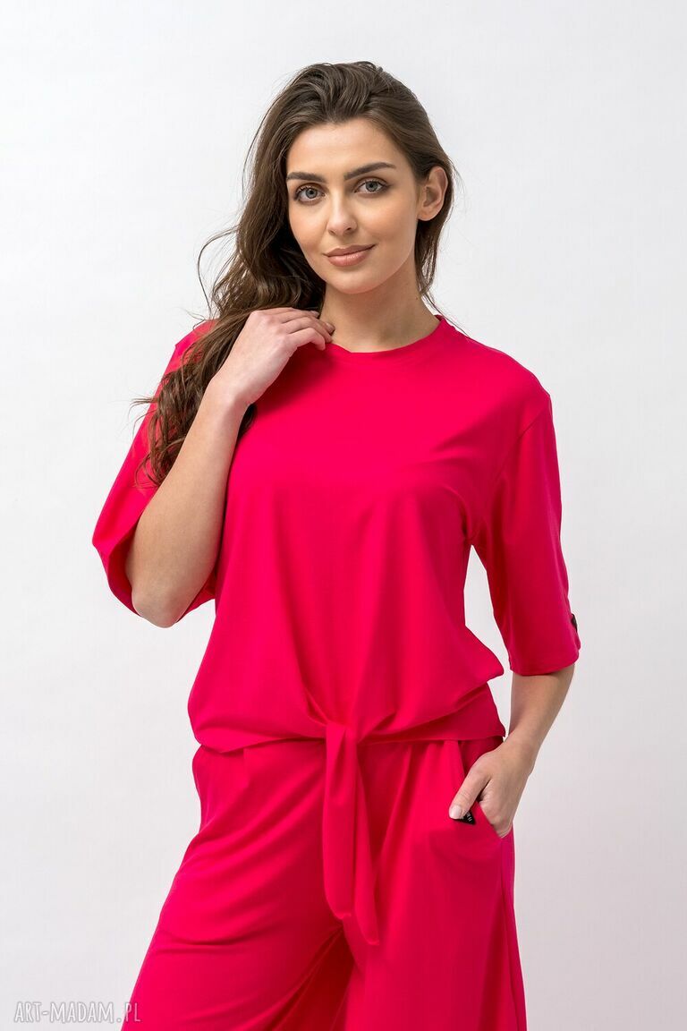 Bluzka wiĄzana anabell fuksja bluza damska letnia kolorowa