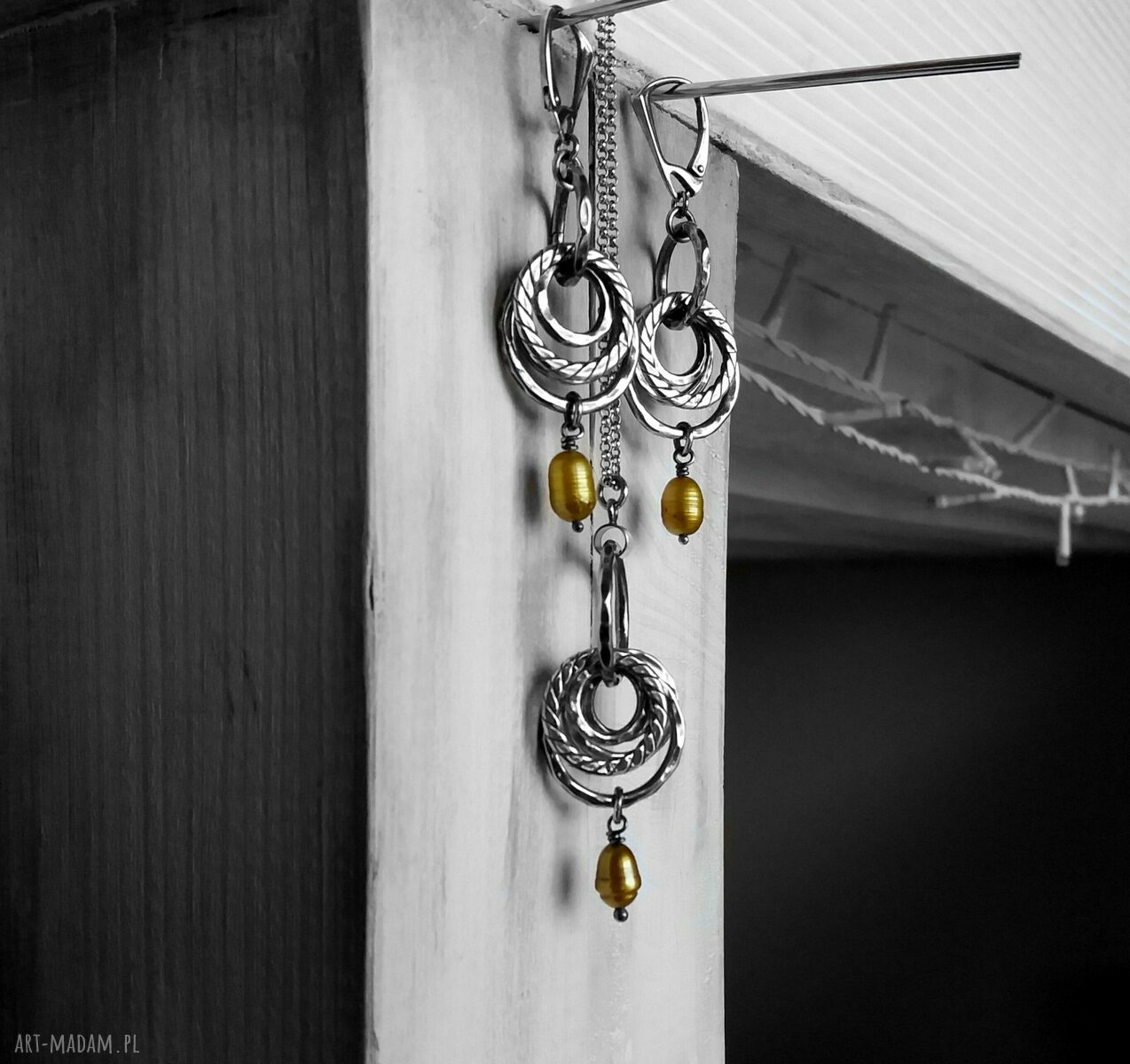 komplety: SREBRO I BAROKOWE PERŁY KOMPLET. autorskie