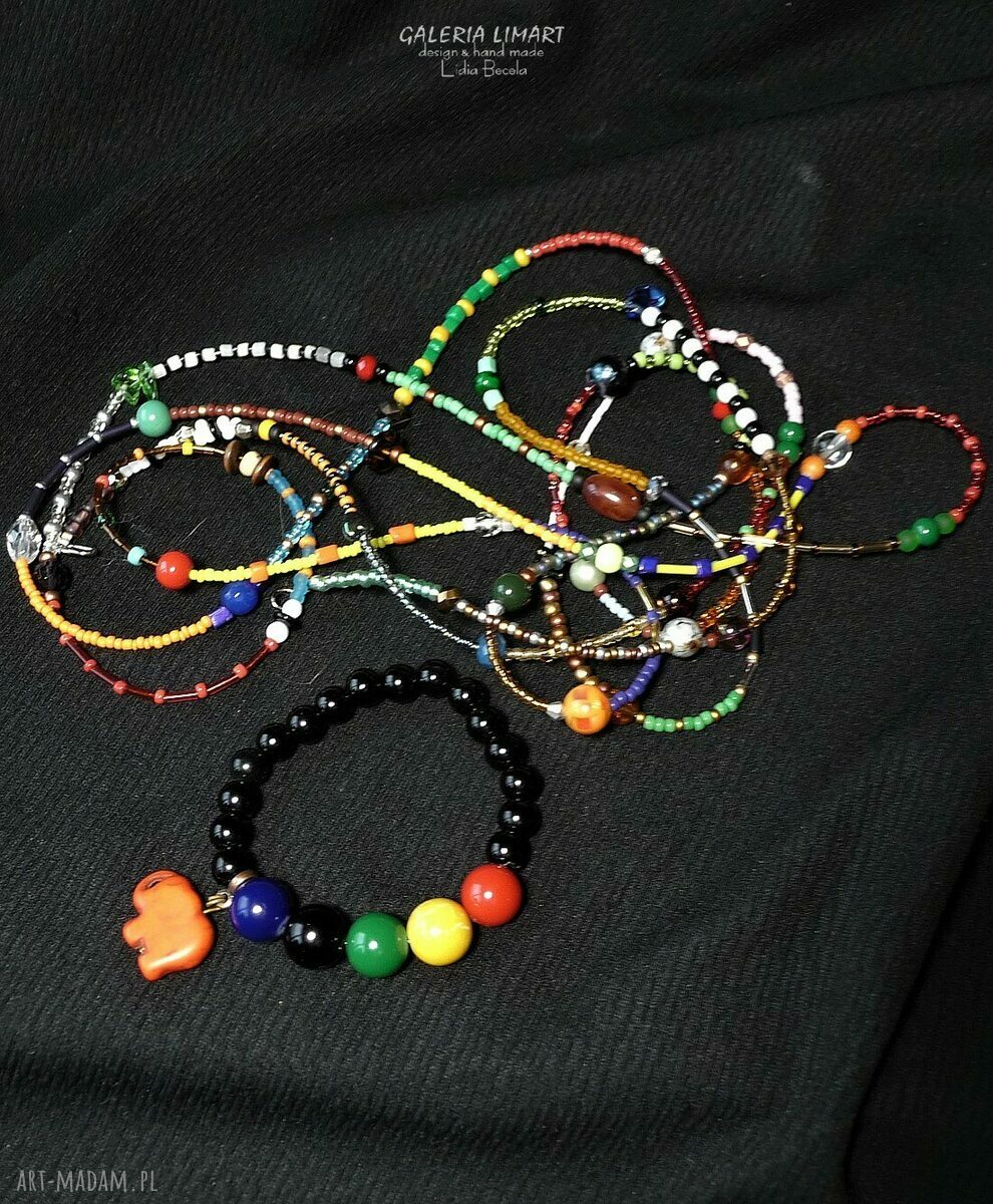 Boho bajecznie kolorowy naszyjnik z seed beads, ok. 230 cm