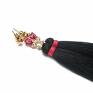 hand made kolczyki boho - black and ruby /23 03 2018/