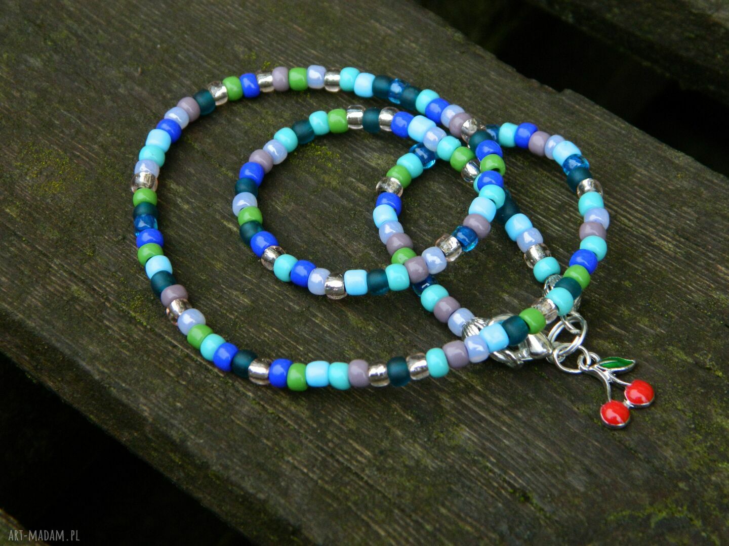 Powiew lata - boho choker blisko szyi z koralików folk