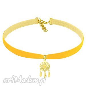 boho choker - primrose yellow velvet