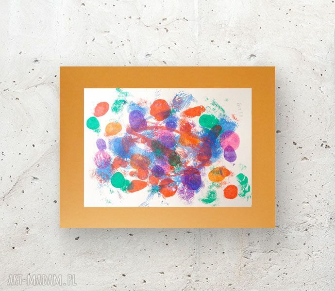 Boho dekoracja na ścianę: ręcznie malowany abstrakcyjny rysunek 30x40