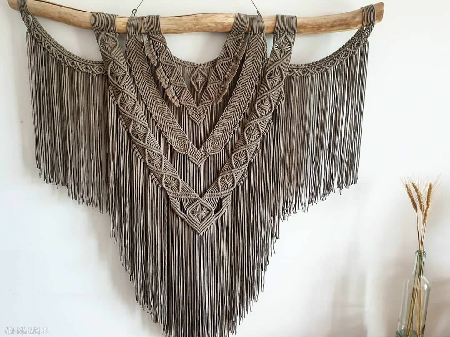Makrama BENJI Coffee - boho dekoracja ścienna 110 cm