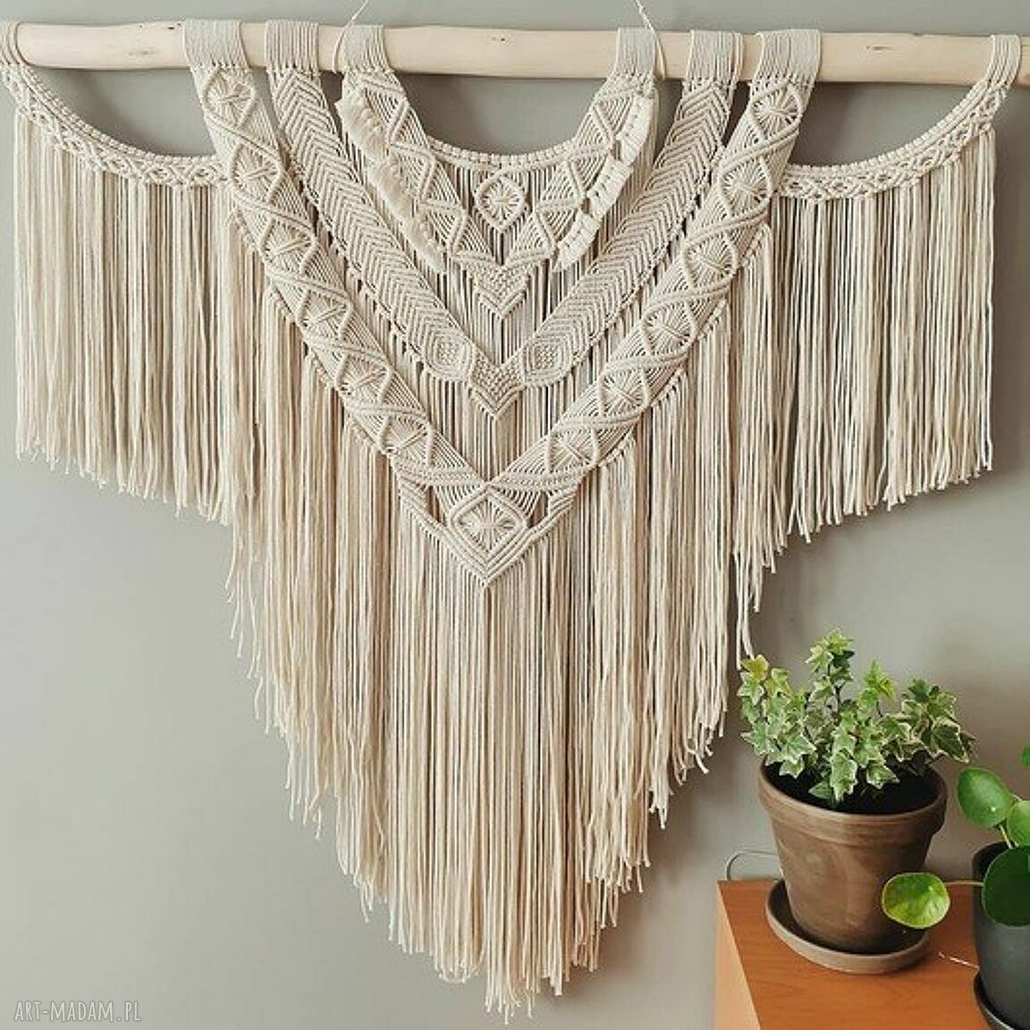 Makrama BENJI Natural - ręcznie pleciona dekoracja ścienna boho (110 cm)