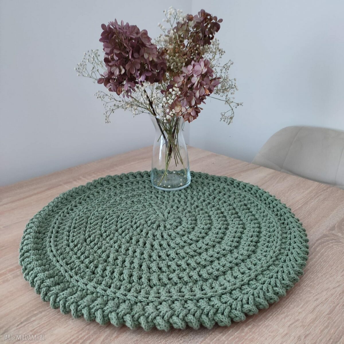 Boho podkładka szydełkowa ze sznurka 50 cm