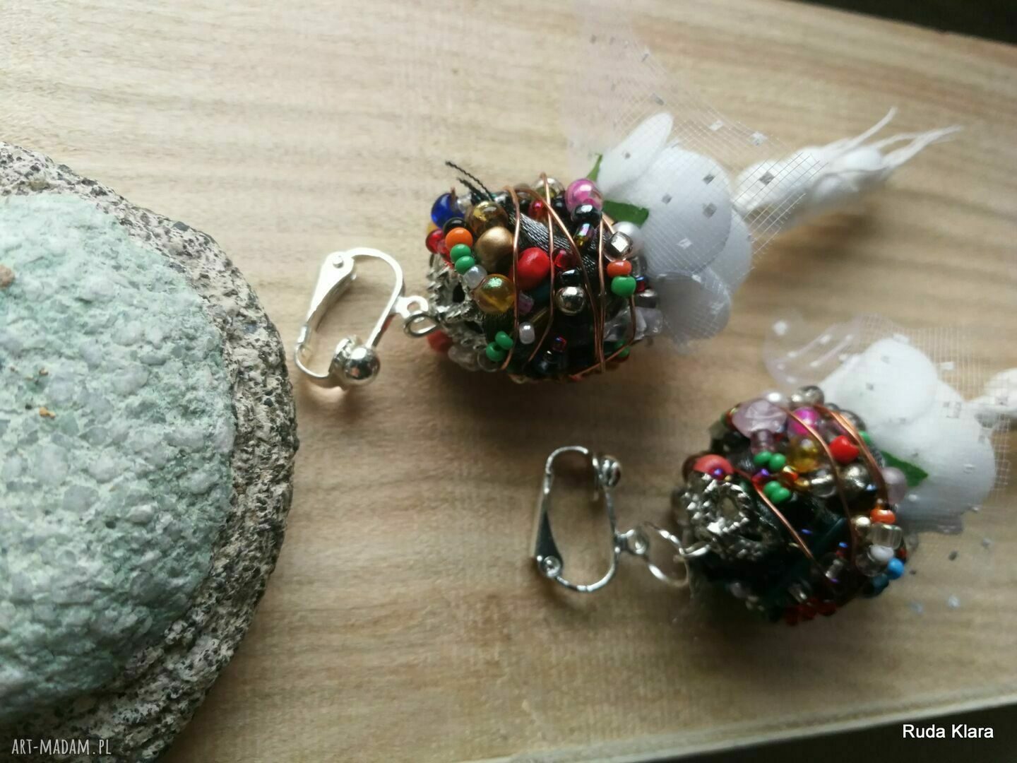 Klipsy boho duże etno folk wiszące (box x1) - Ruda Klara