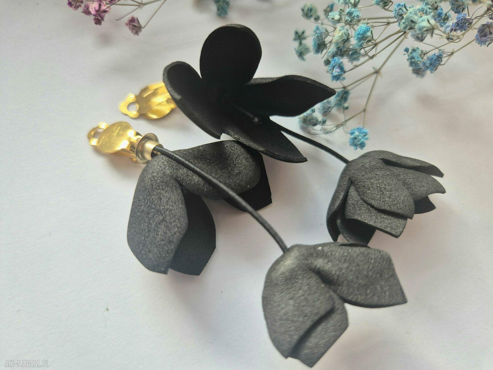 Klipsy boho Tulipany Box x1 - ręcznie wykonane