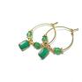 zielone kolczyki kamienie boho green onyx -