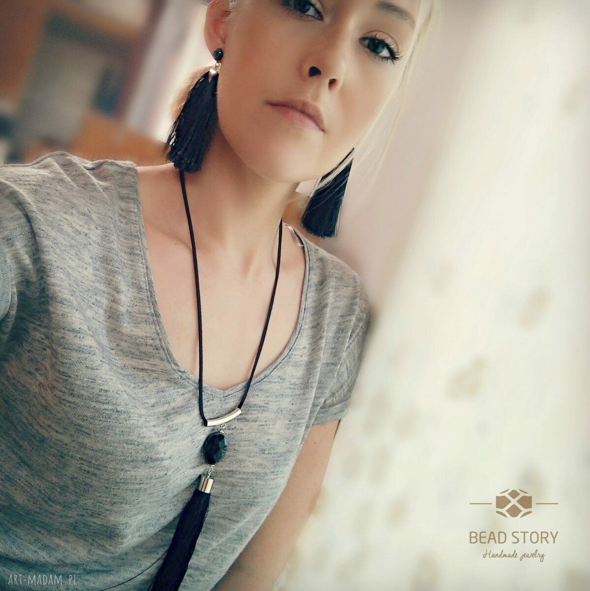 Kolczyki boho chic czarne