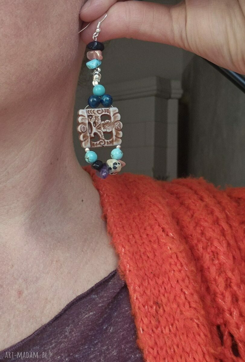 Kolczyki boho - lekkie pióra i koraliki