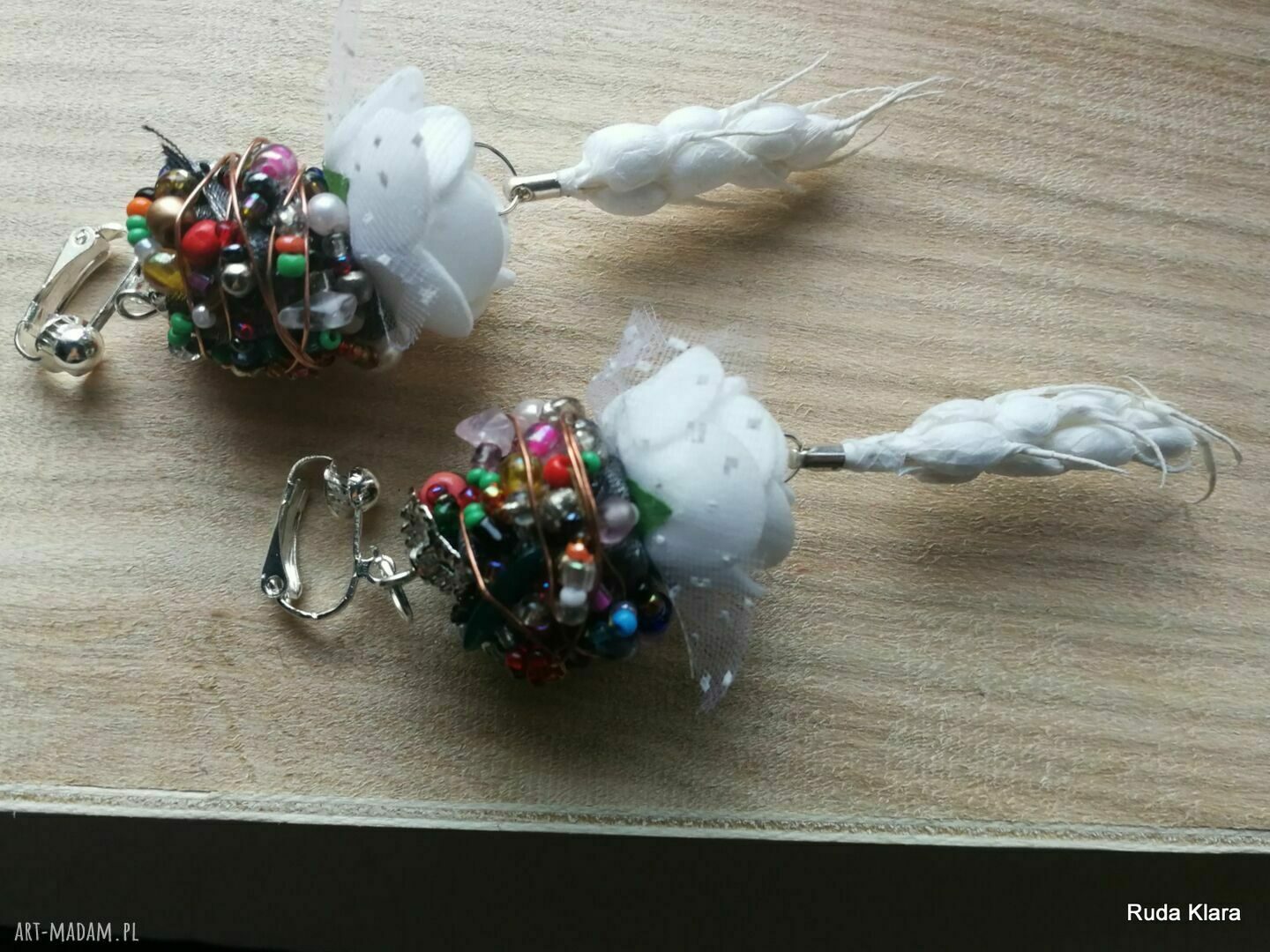 Klipsy boho duże etno folk wiszące (box x1) - Ruda Klara