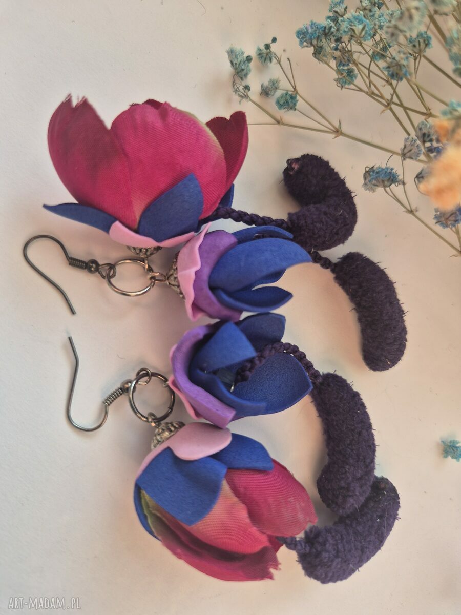 Klipsy boho kwiaty etno Boho Box X1