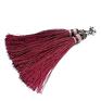 czerwone kolczyki srebro boho /long /bordo/ -