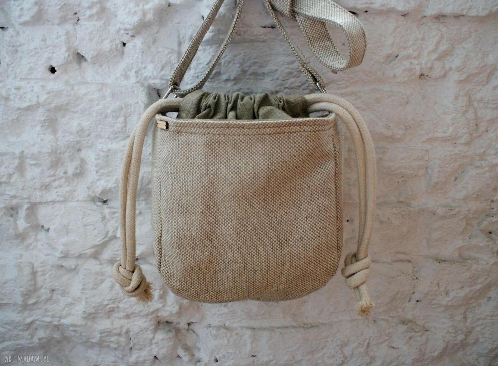 Mikro iks plecionka len Handmade