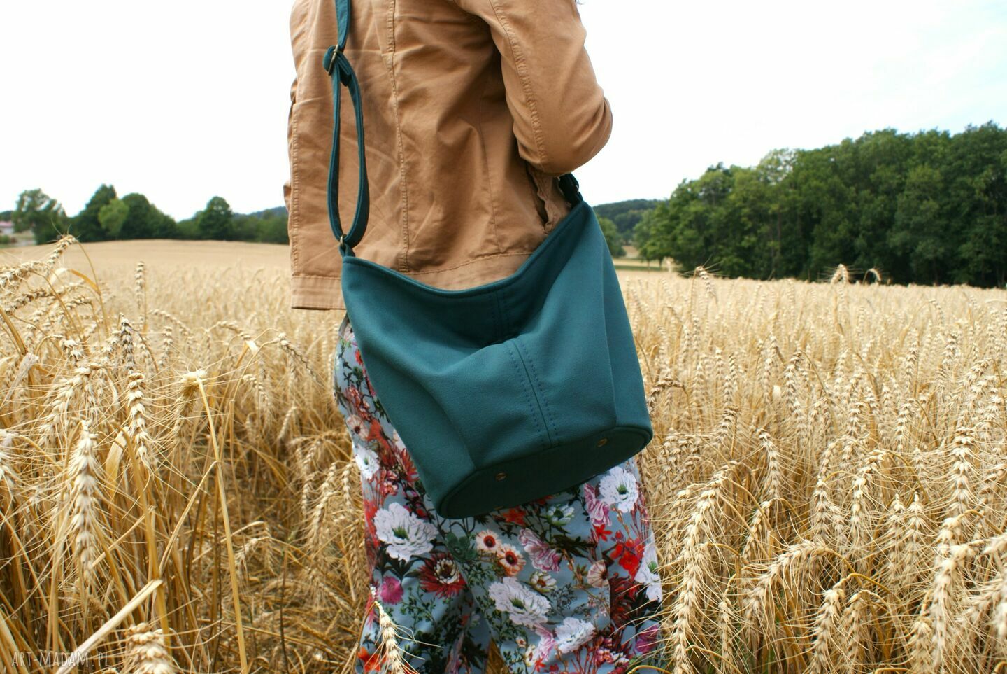 Mini Sak vegan lazur nubuk handmade