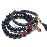 unikatowe bransoletki kamienie navy blue and ruby /22 05 20/ set