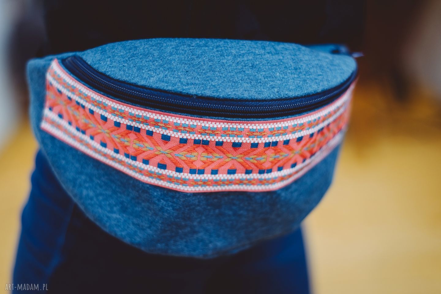 Nerka etniczna handmade z etno tasiemką boho dodatek na co dzień